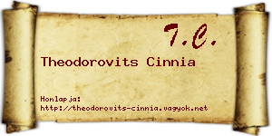 Theodorovits Cinnia névjegykártya